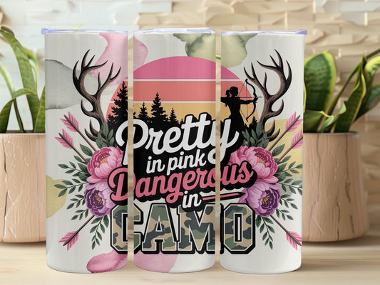 Pretty In Pink, Dangerous In Camo 20oz Tumbler
