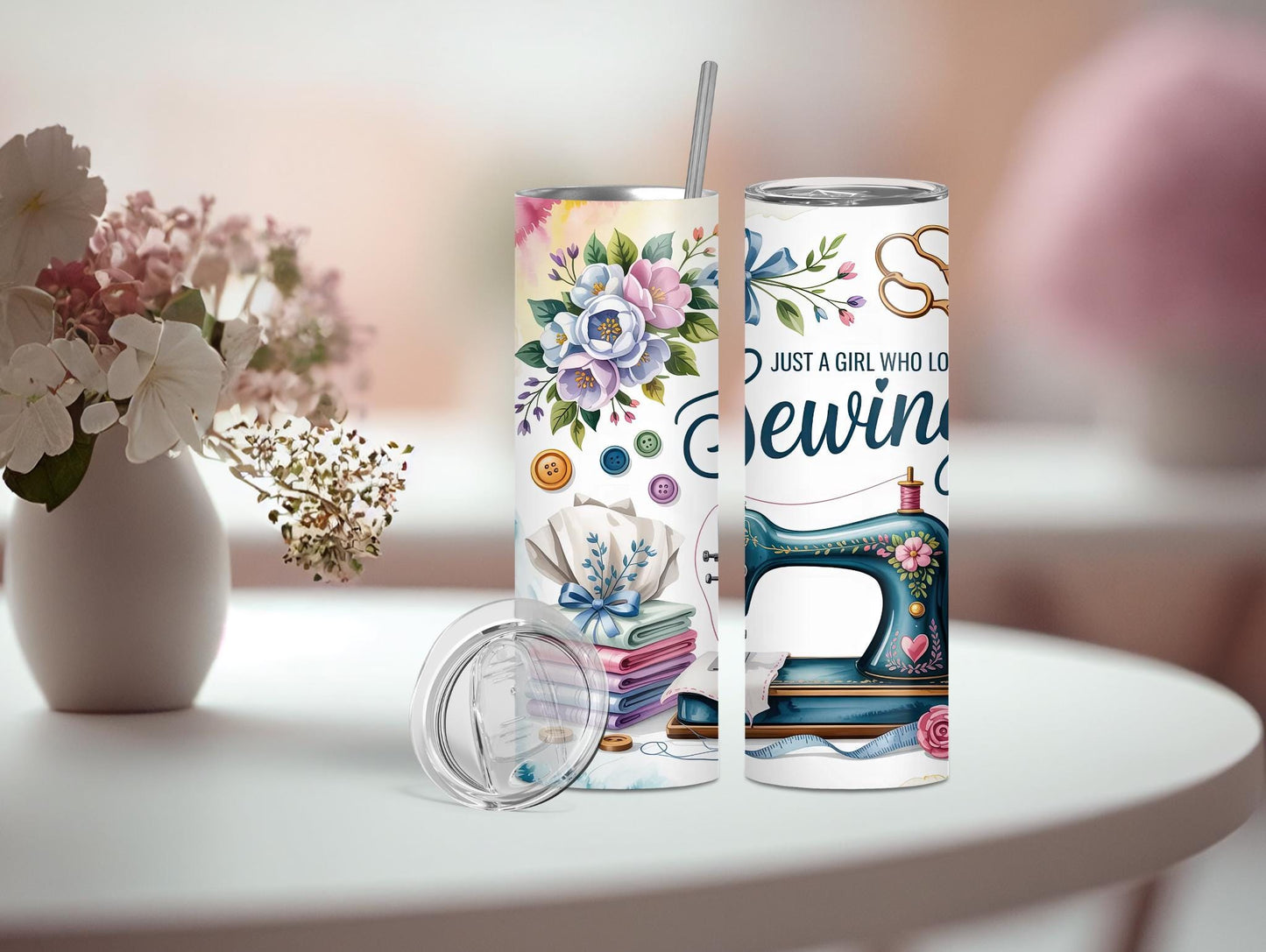 Just A Girl Who Loves Sewing 20oz Tumbler