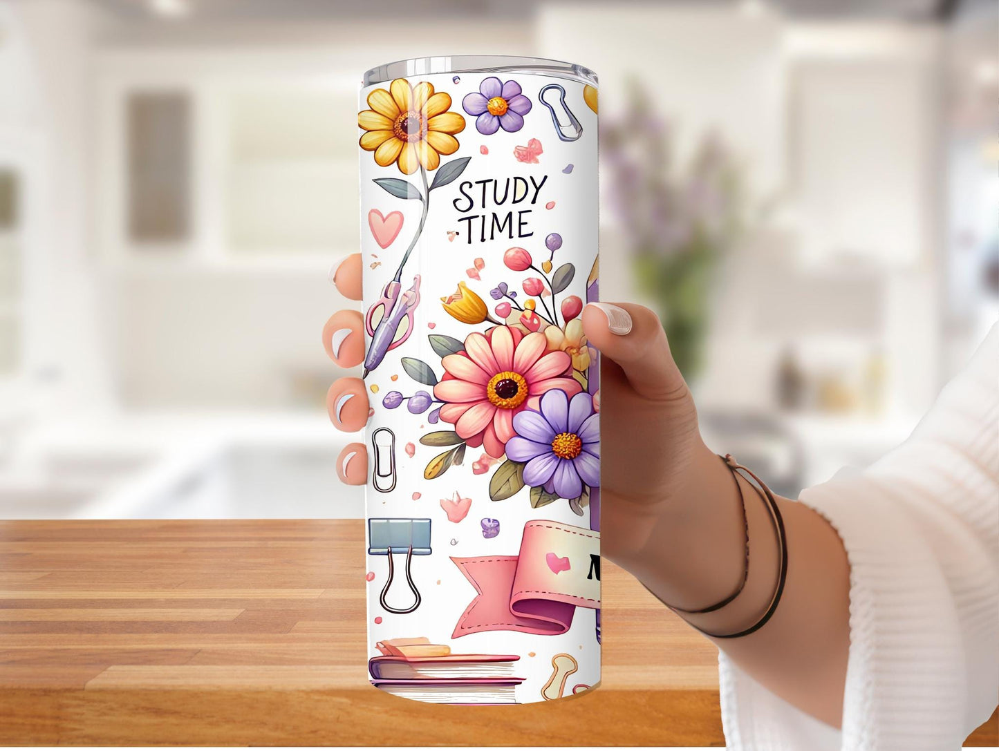 Pink And Purple Pencil Personalized 20oz Tumbler