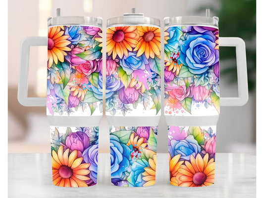 Bright Floral 40oz Tumbler
