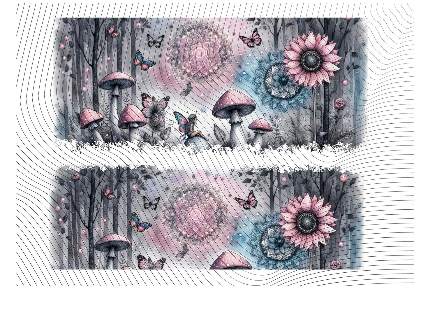 Watercolor Pastel Mushroom And Fairy 40oz Tumbler
