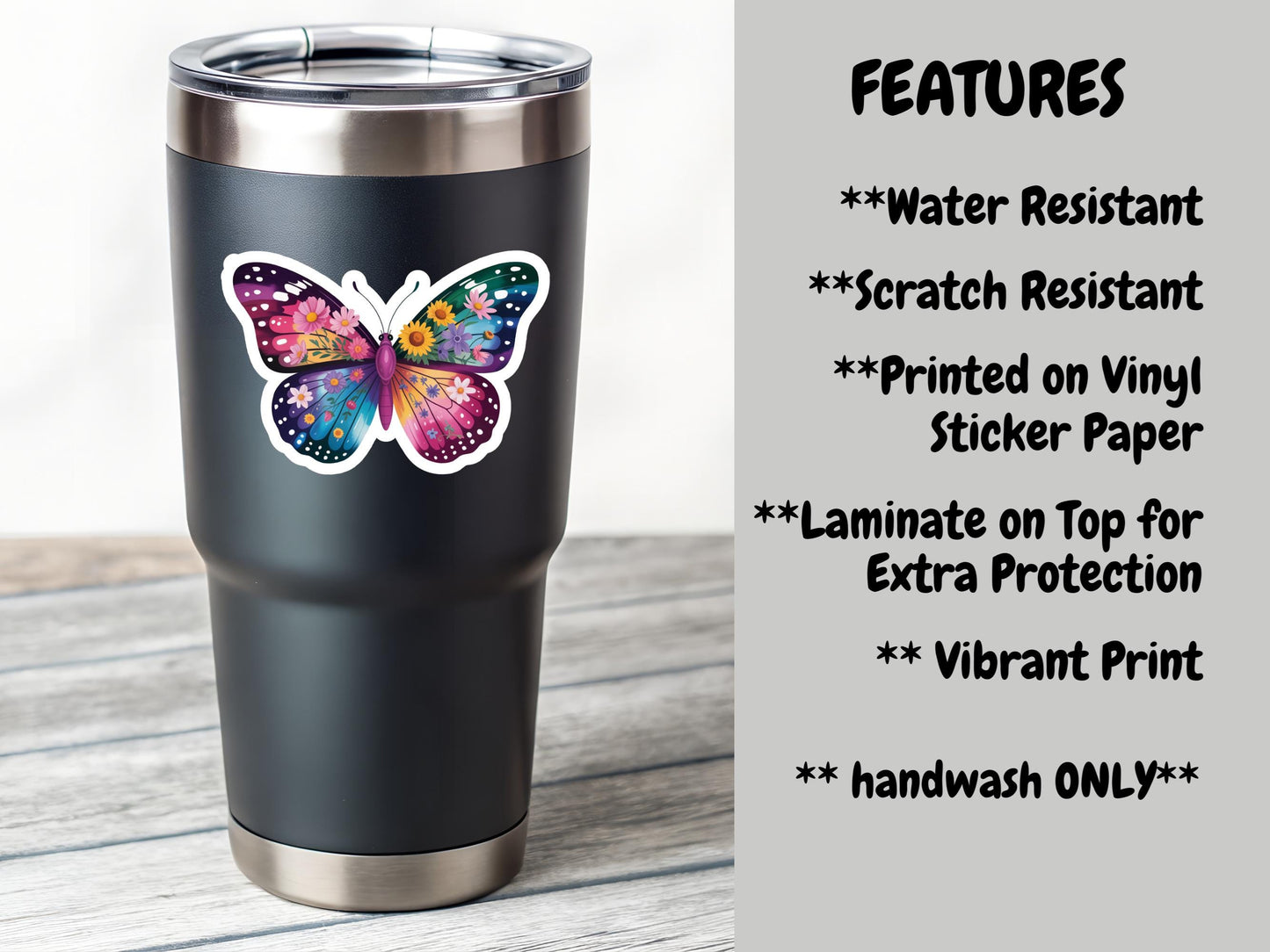 Floral Butterfly Sticker
