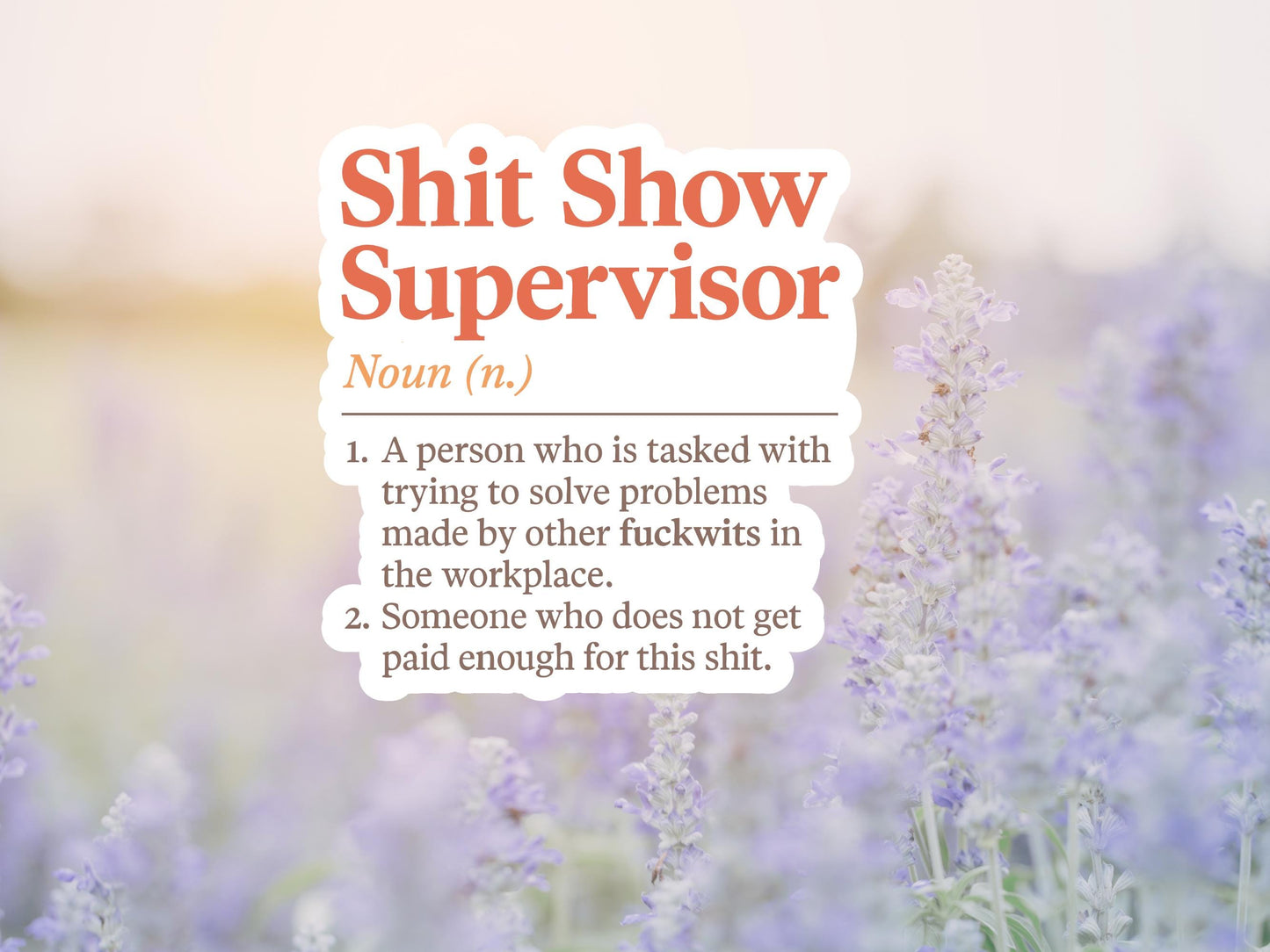 Shit Show Supervisor Definition Sticker