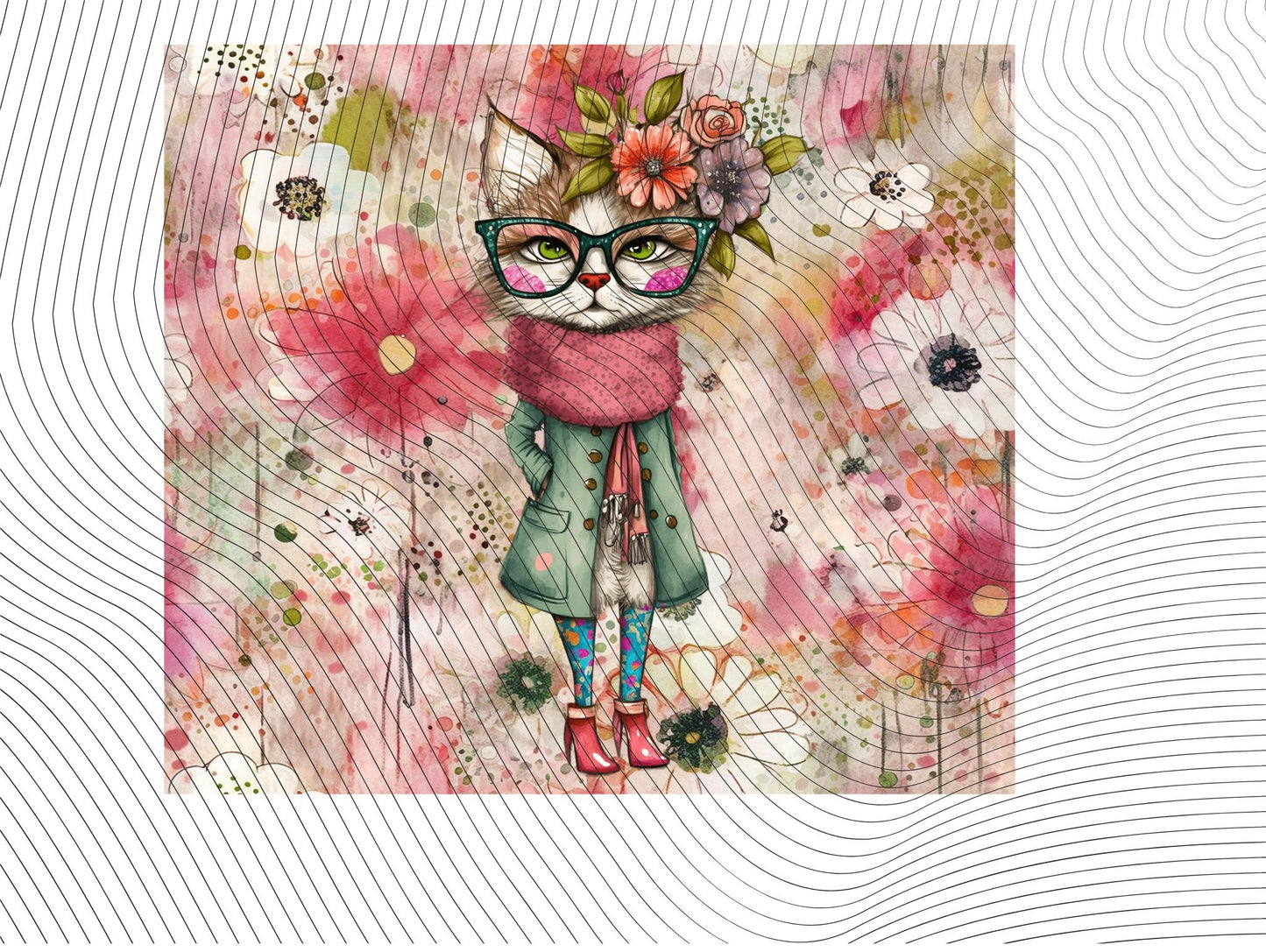 Wild And Wacky Watercolor Cat 20oz Tumbler