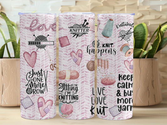 Pink Knitter 20oz Tumbler