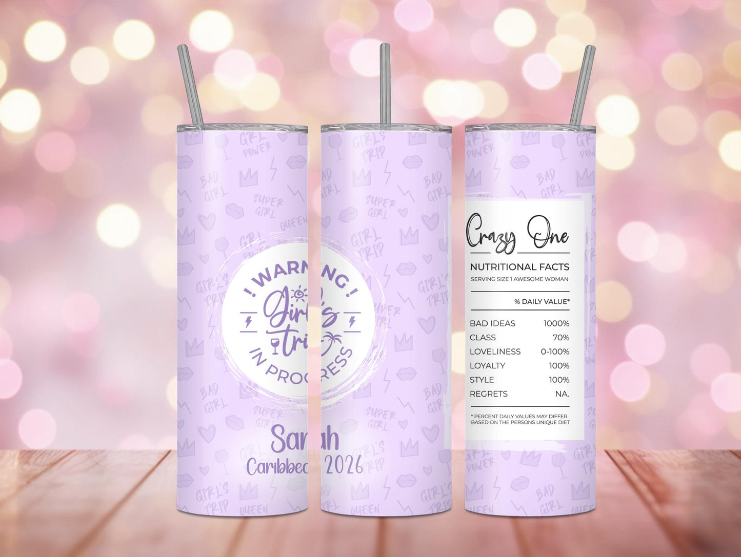 Crazy One Girls Trip Personalized 20oz Tumbler