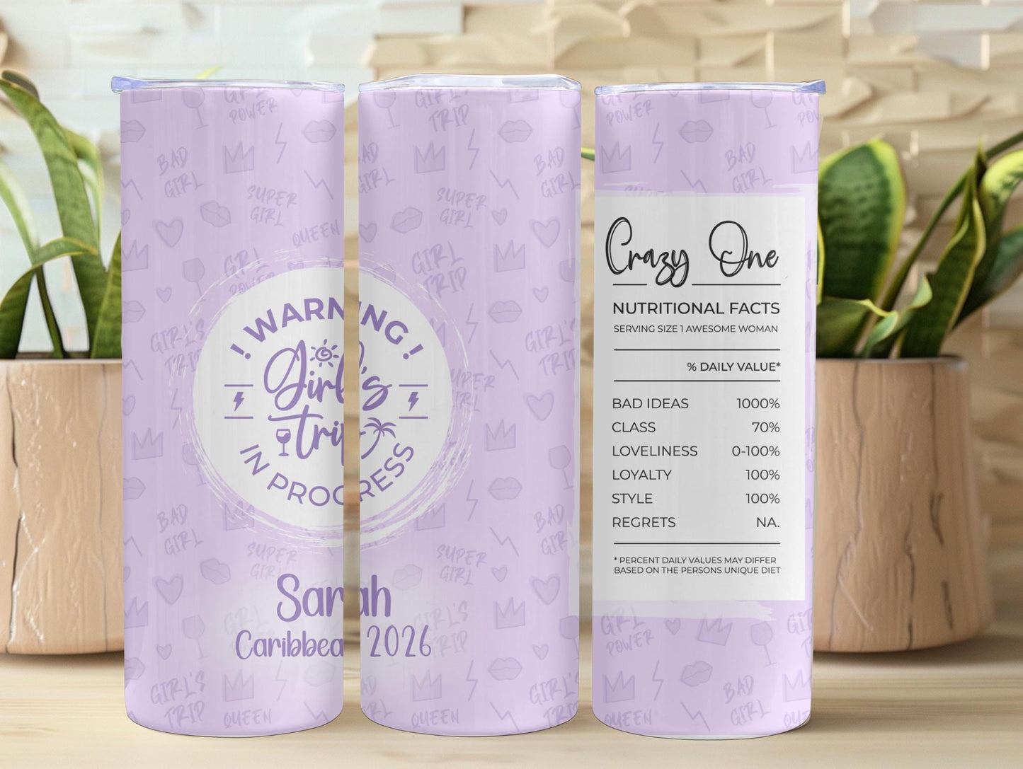 Crazy One Girls Trip Personalized 20oz Tumbler
