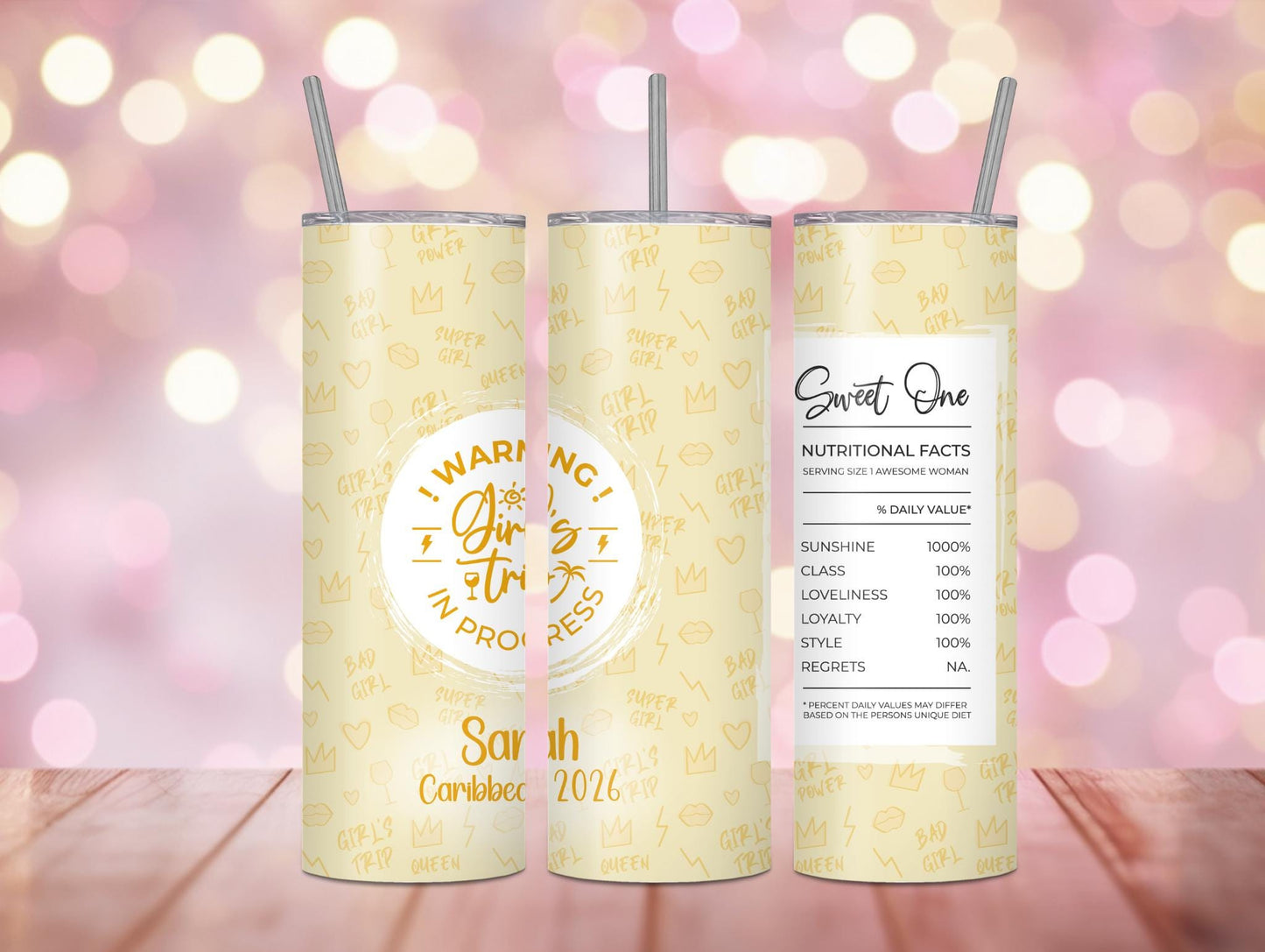 Sweet One Girls Trip Personalized 20oz Tumbler
