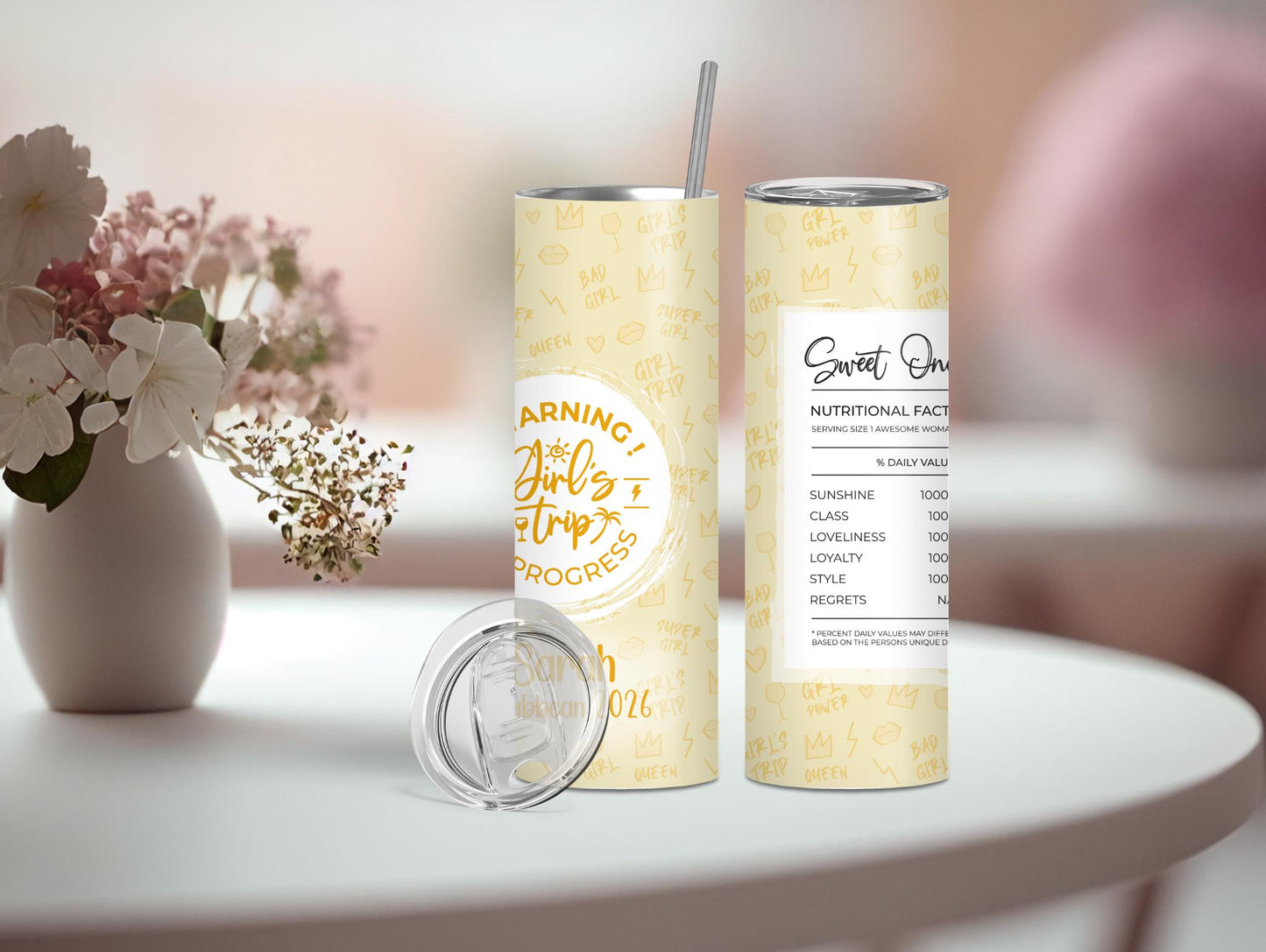 Sweet One Girls Trip Personalized 20oz Tumbler