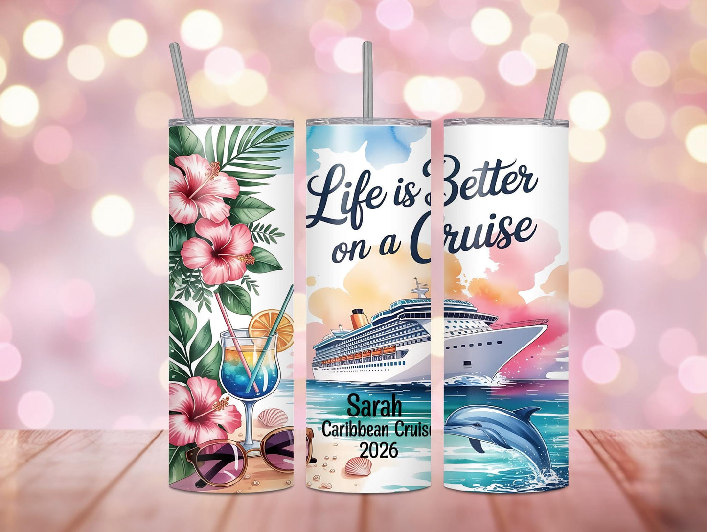 Life Is Better On A Cruise Dolphin Personalized 20oz Tumbler