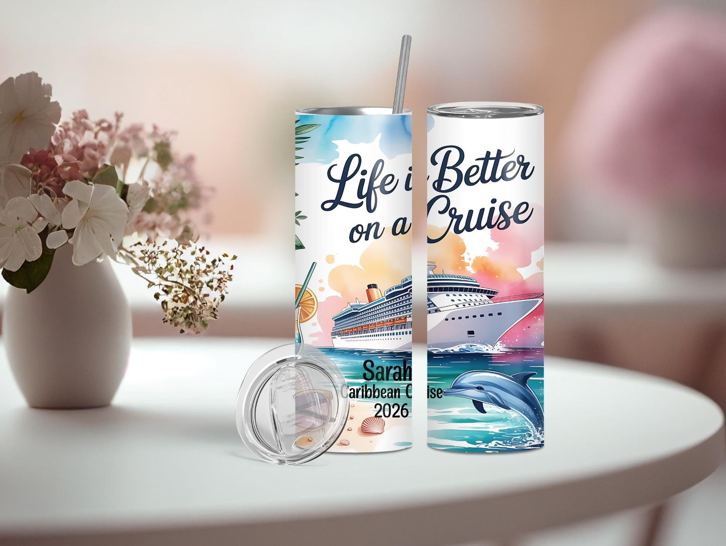 Life Is Better On A Cruise Dolphin Personalized 20oz Tumbler