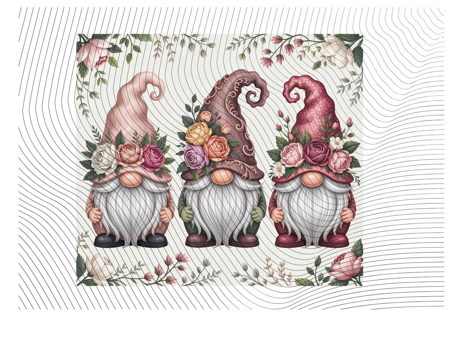 3 Boho Colored Gnomes With Flowers 20oz Tumbler