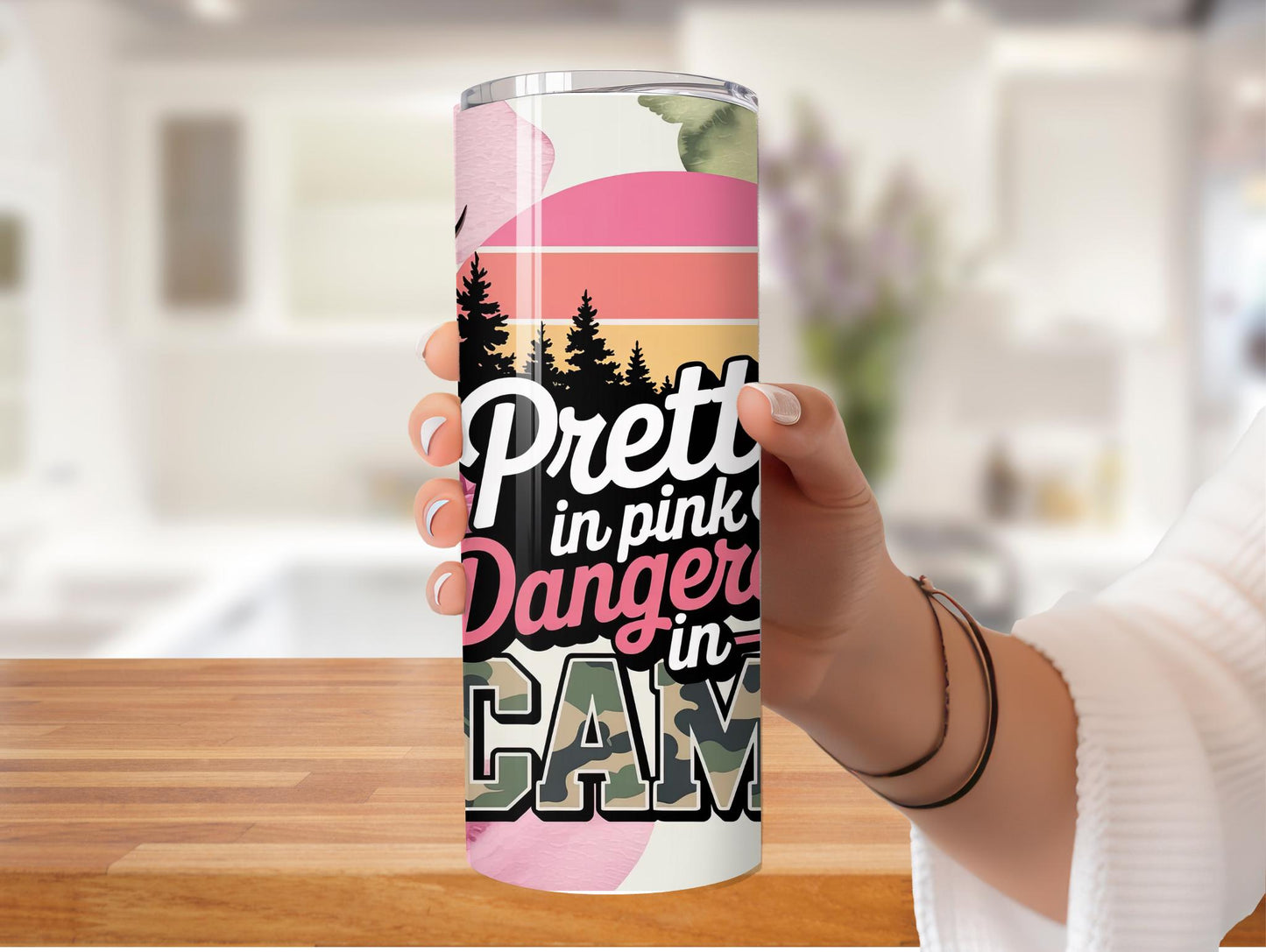 Pretty In Pink, Dangerous In Camo 20oz Tumbler