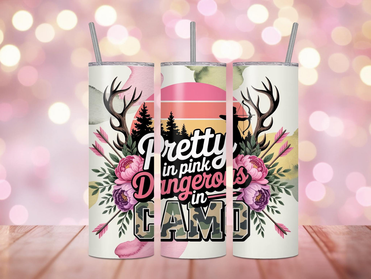 Pretty In Pink, Dangerous In Camo 20oz Tumbler