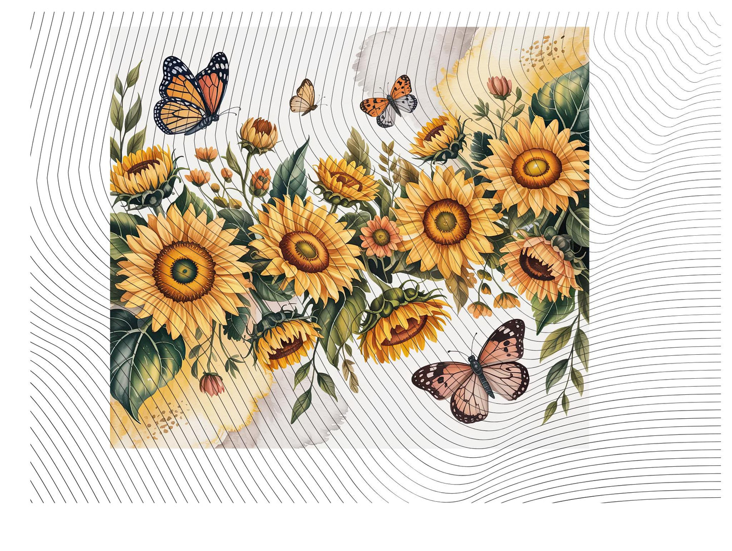 Sunflower And Butterfly 20oz Tumbler