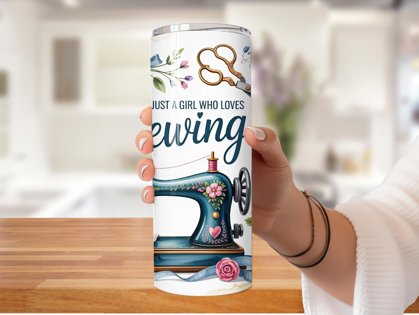 Just A Girl Who Loves Sewing 20oz Tumbler