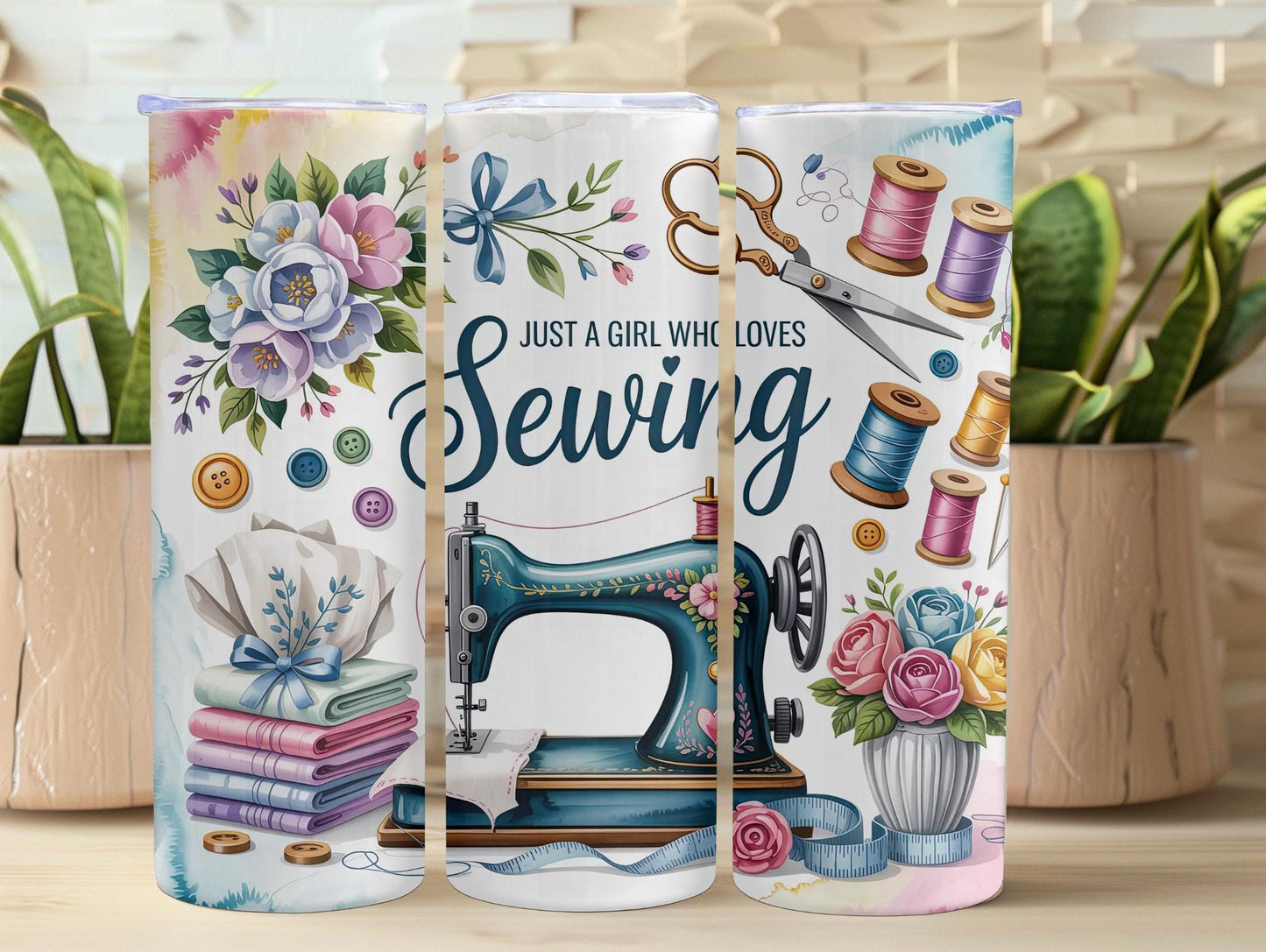 Just A Girl Who Loves Sewing 20oz Tumbler