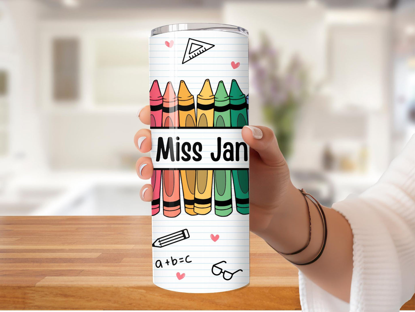 It Takes A Big Heart To Teach Little Minds Pencil Personalized 20oz Tumbler