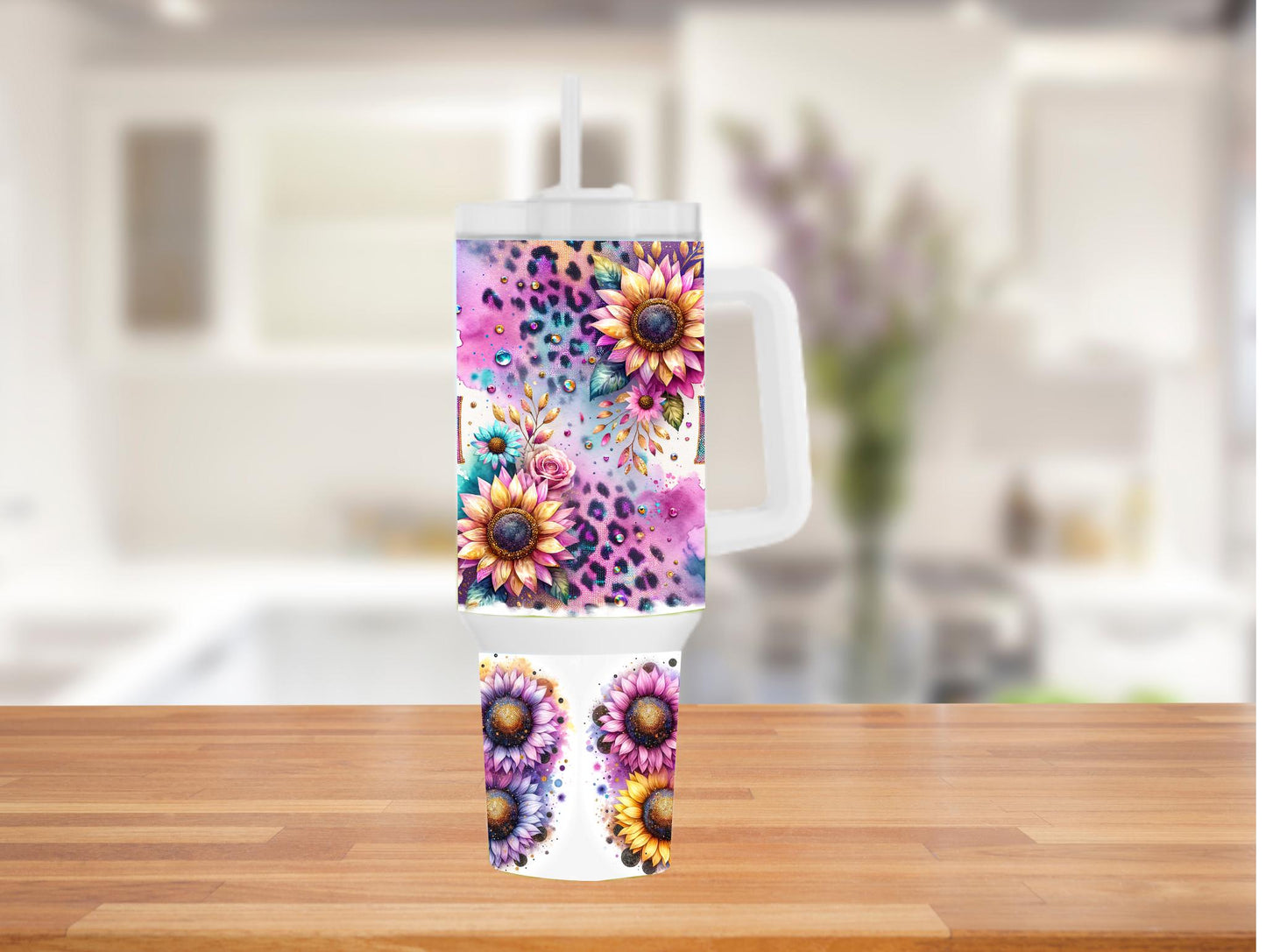 Best Mom Ever Purple Floral 40oz Tumbler