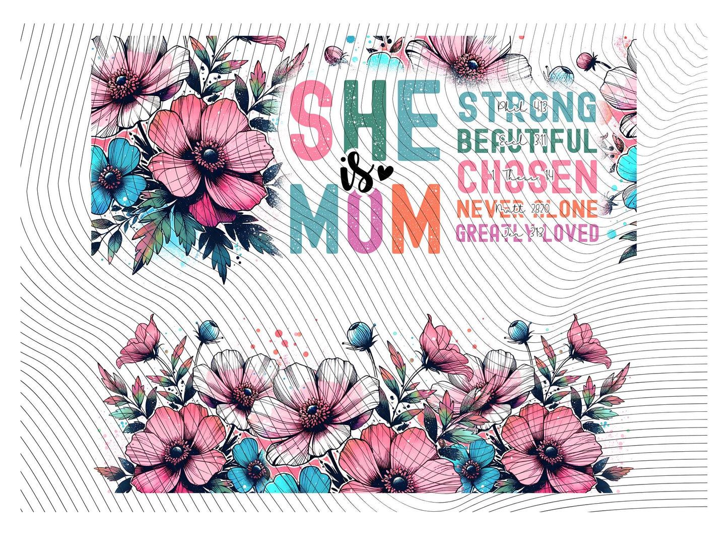 She Is Mom Floral 40oz Tumbler