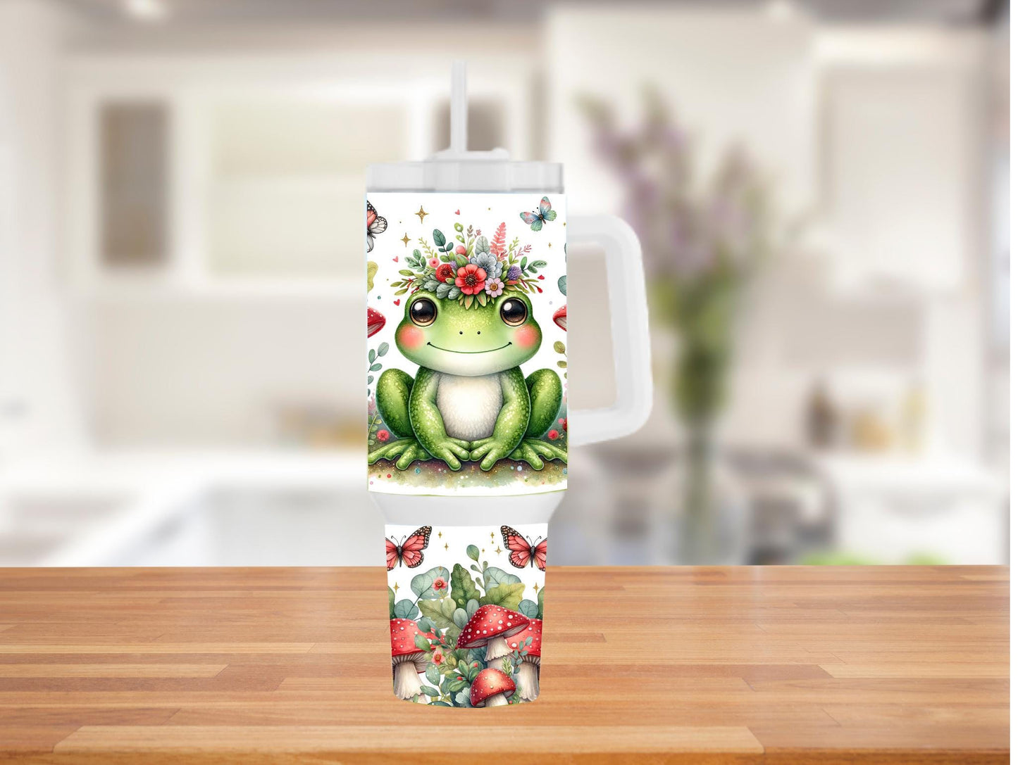 Cute Frog And Mushrooms 40oz Tumbler