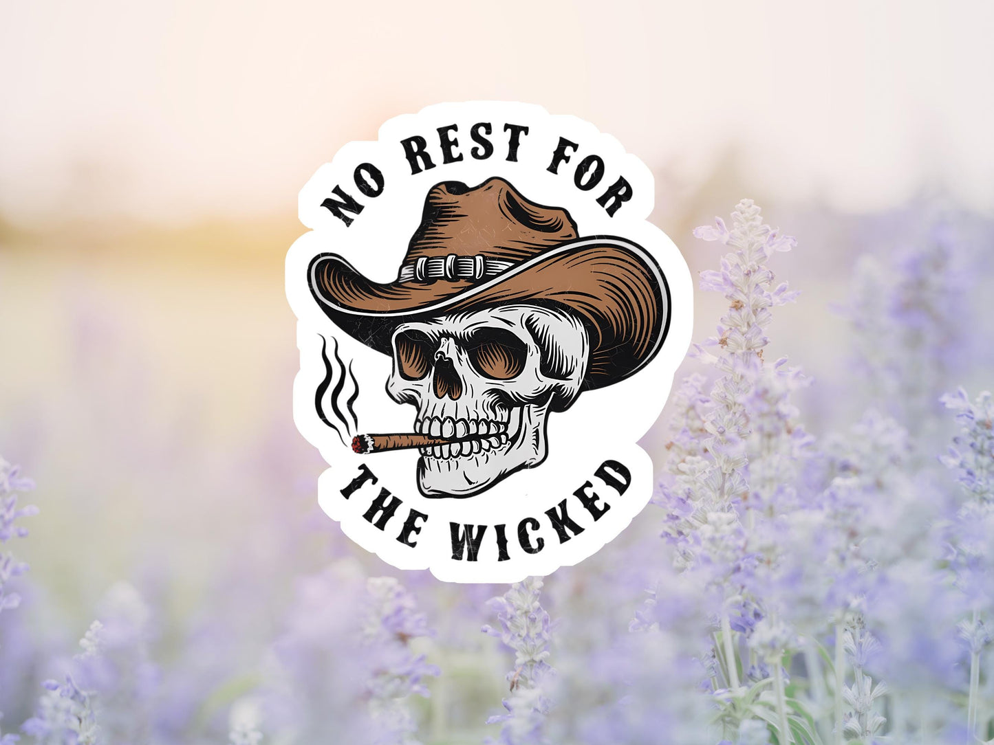 No Rest For The Wicked Skeleton Sticker
