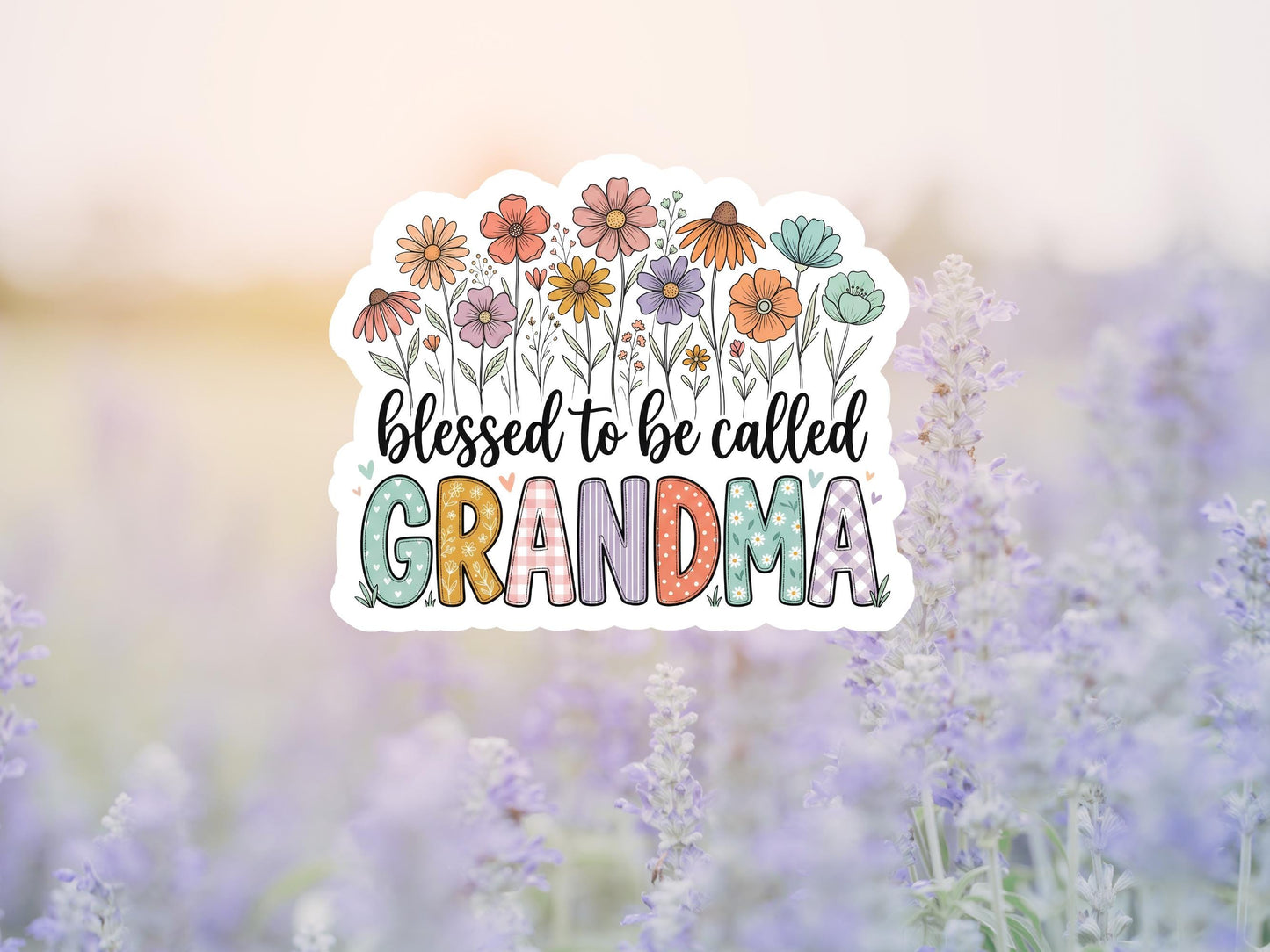 Blessed To Be Called Grandma Floral Sticker