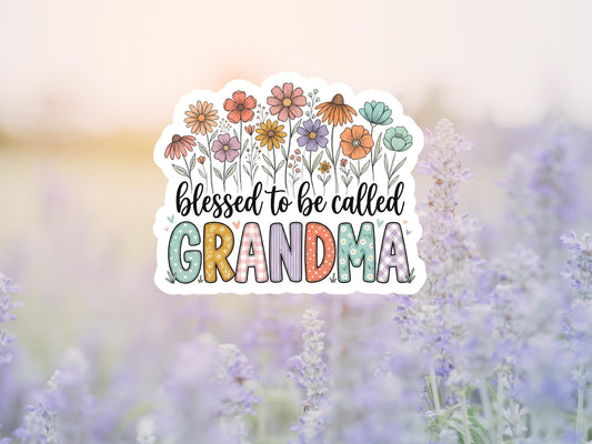 Blessed To Be Called Grandma Floral Sticker