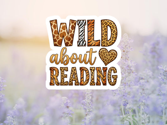 Wild About Reading Animal Print Sticker