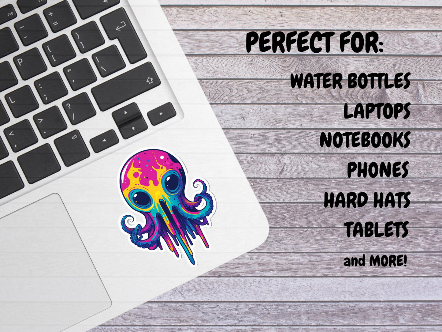 Neon Pop Art Octopus Sticker