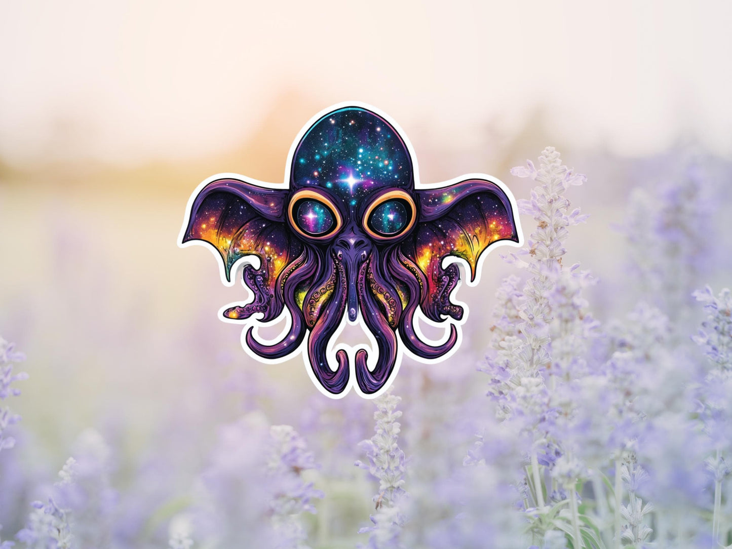 Sci Fi Alien Octopus With Wings Sticker