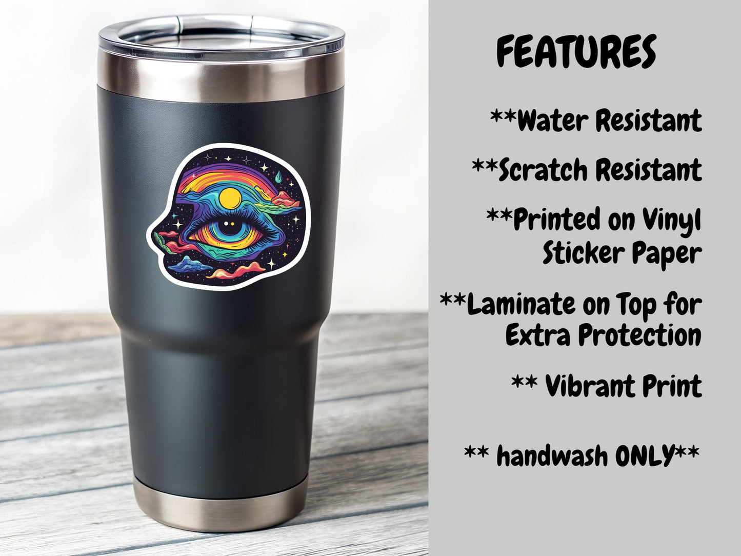 Sci-Fi Rainbow Eye In Space Sticker