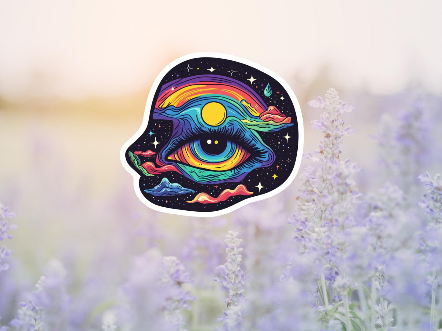 Sci-Fi Rainbow Eye In Space Sticker