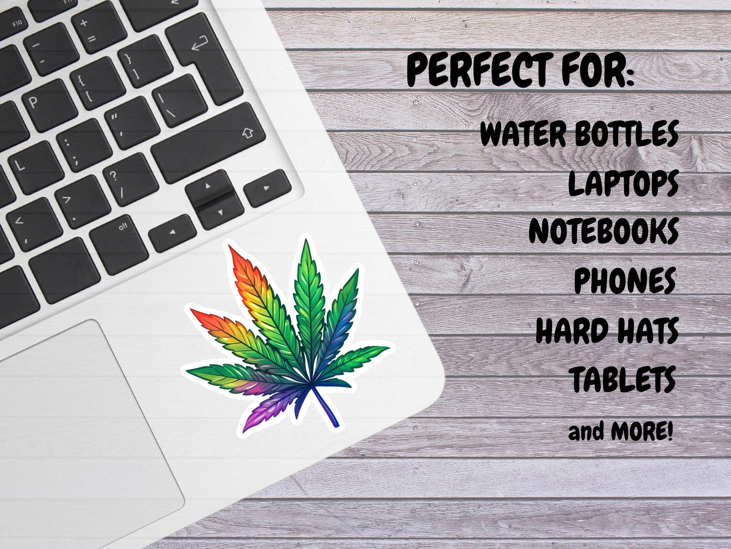 Rainbow Weed Leaf Sticker
