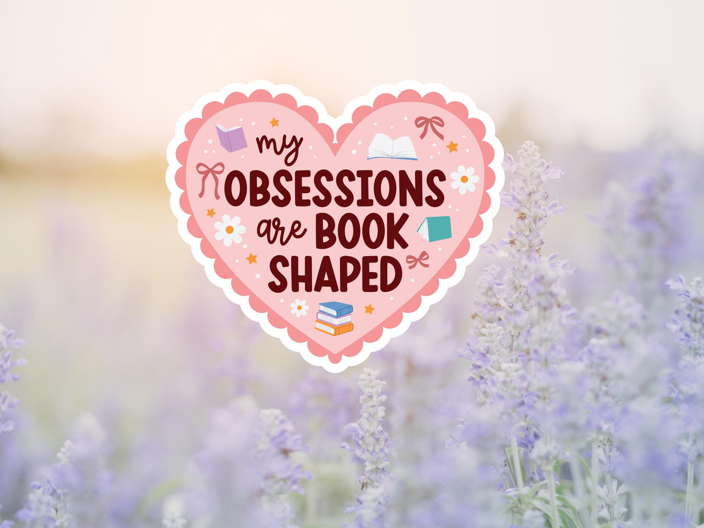 My Obsessions Are Book Shaped Heart Sticker