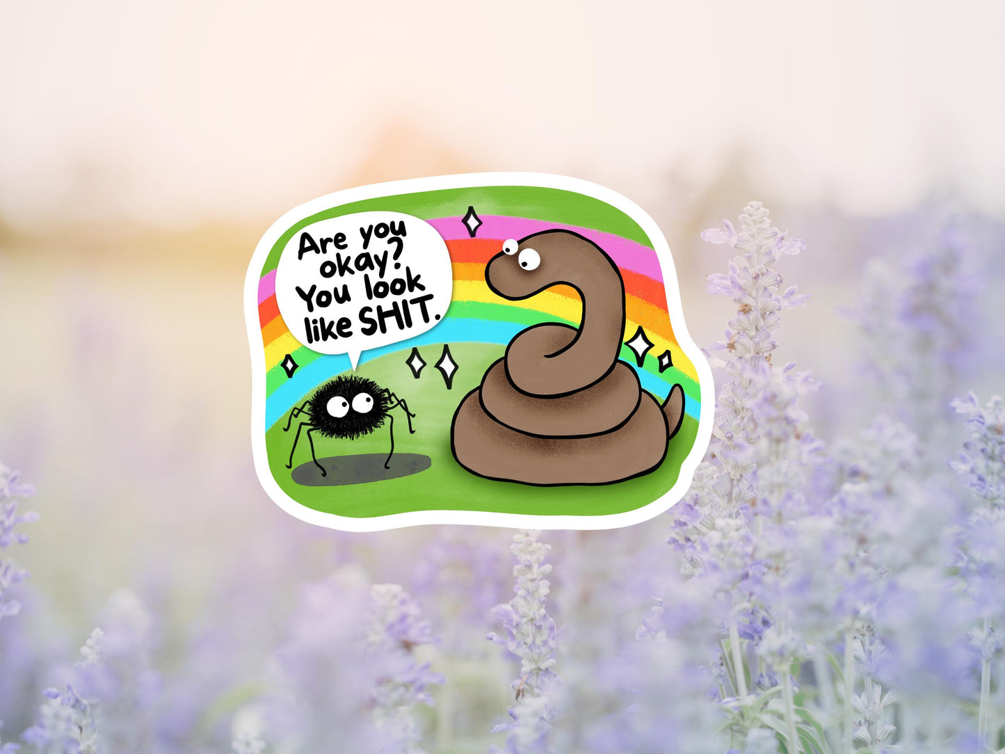 Are You Ok? You Look Like Shit Spider And Snake Sticker