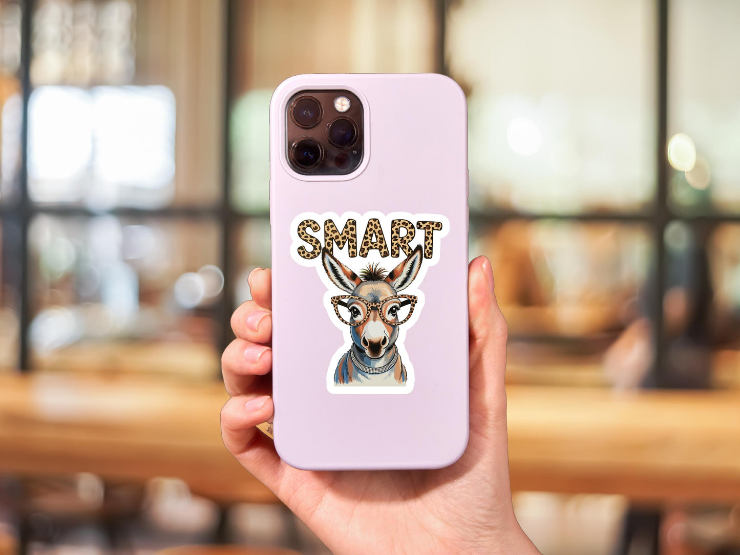 Smart "Ass" Donkey Wearing Glasses Sticker