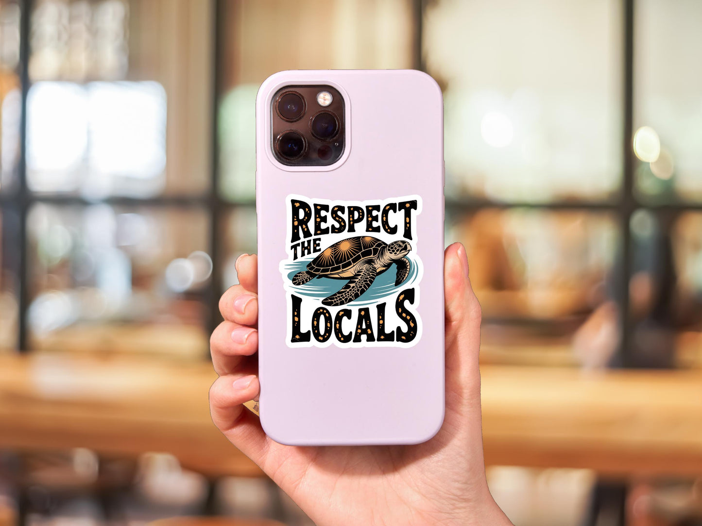 Respect The Locals Sea Turtle Sticker