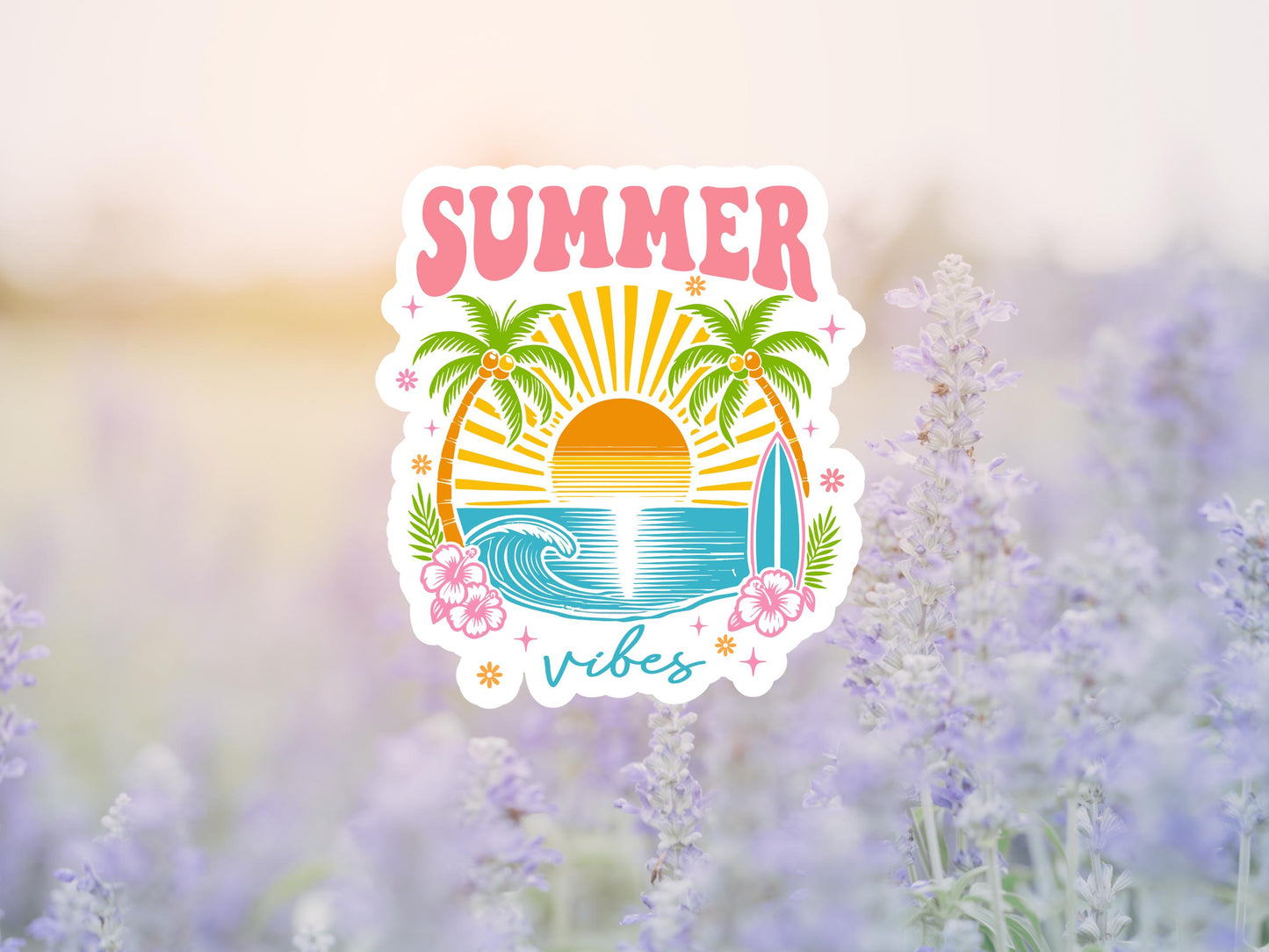 Pink Summer Vibes Sticker