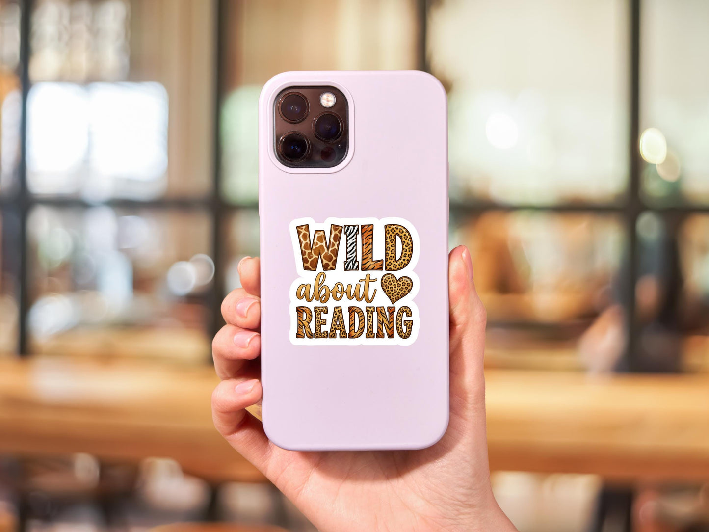 Wild About Reading Animal Print Sticker
