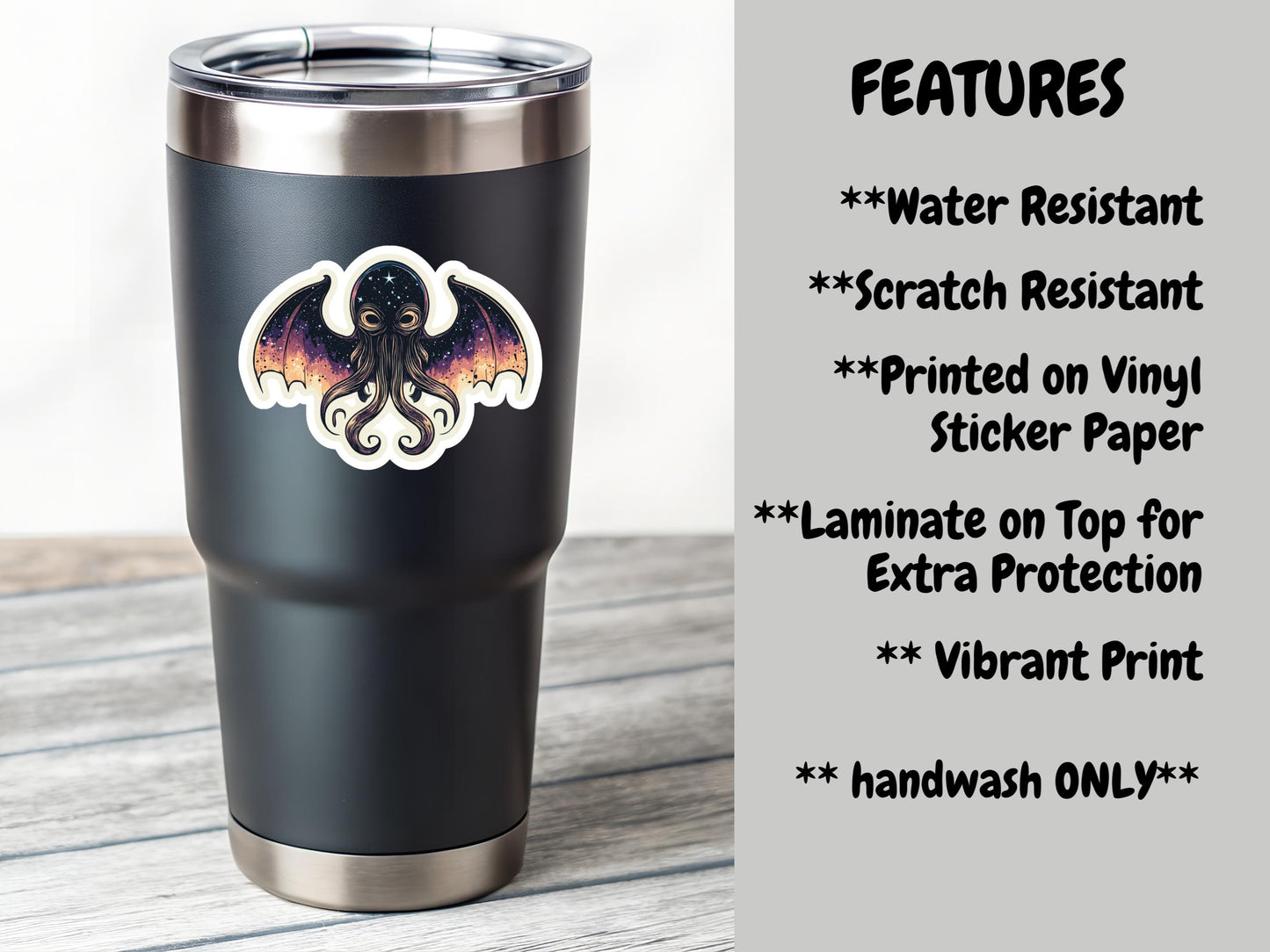 Sci Fi Octopus With Wings Sticker
