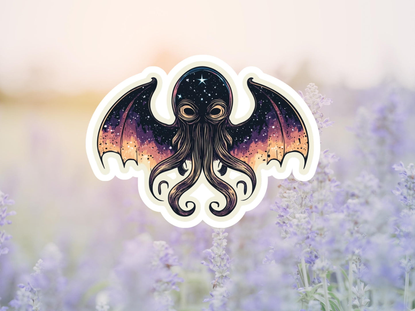 Sci Fi Octopus With Wings Sticker