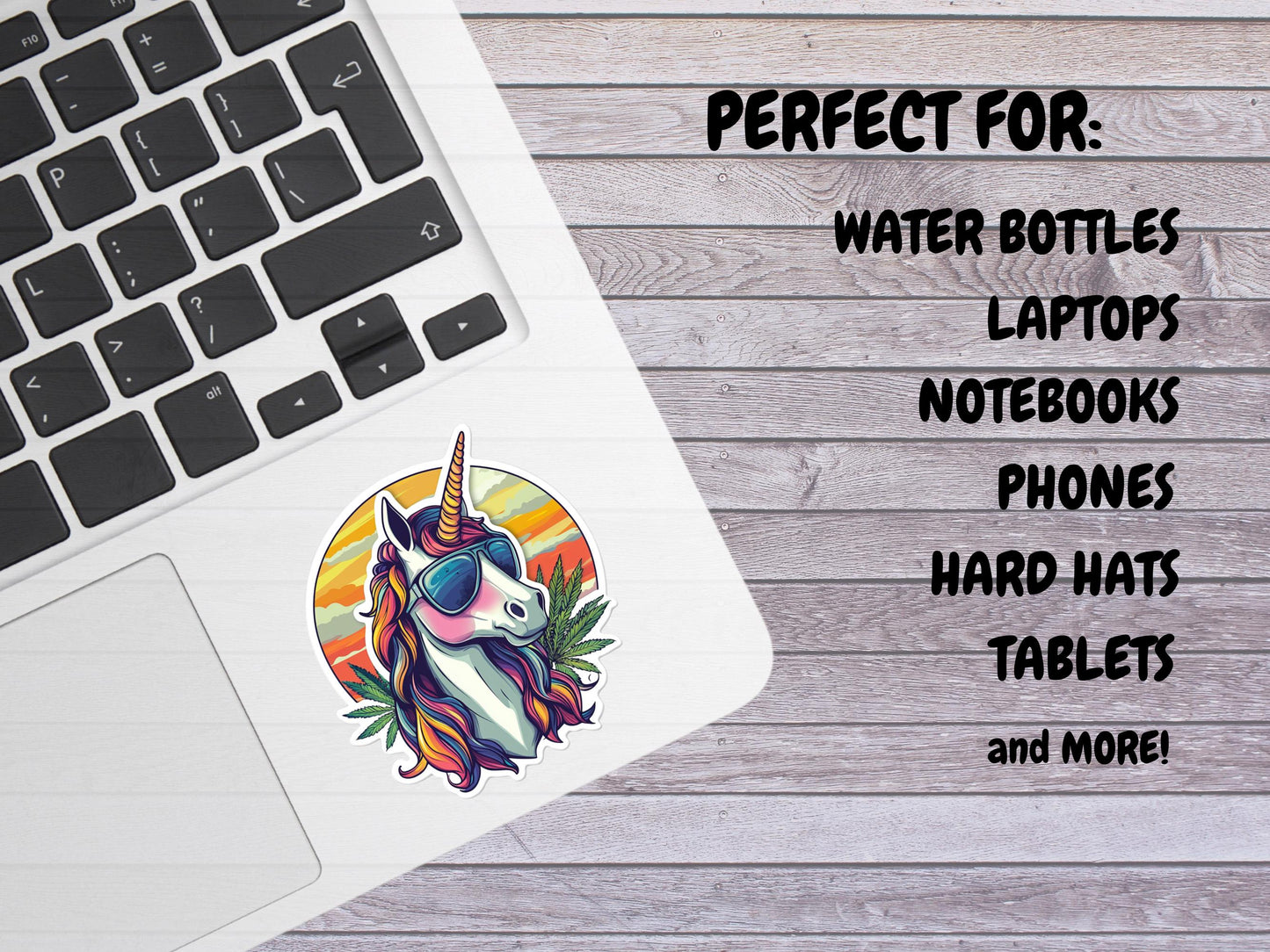 Unicorn With Sunglasses and Sunset Sticker