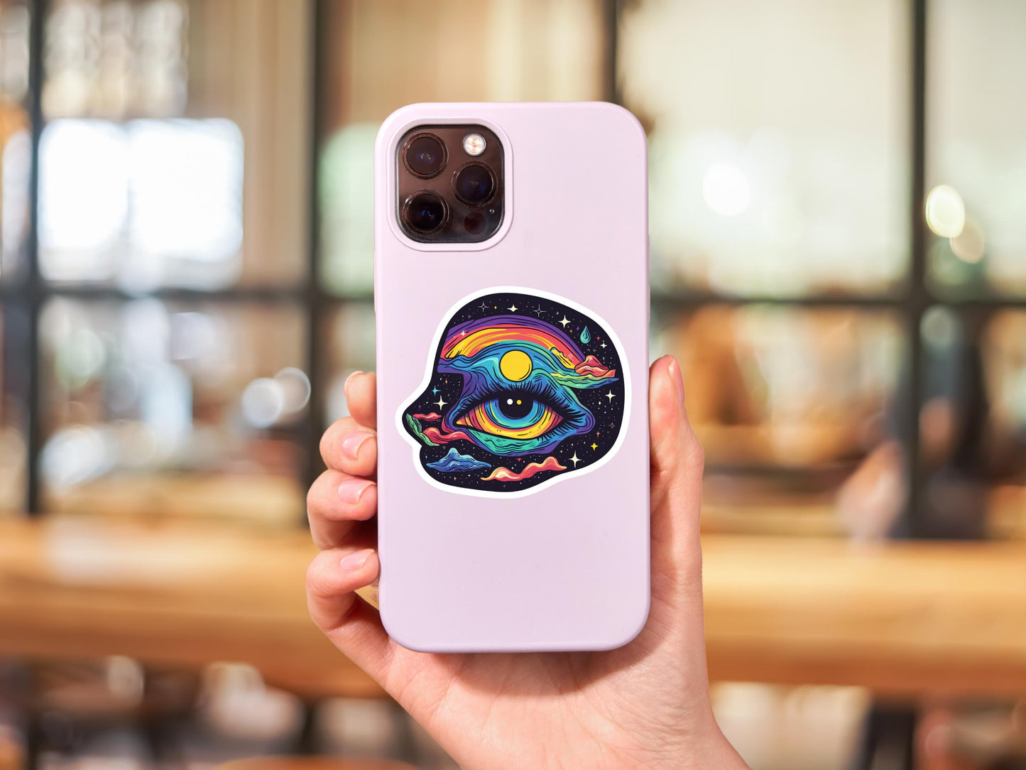 Sci-Fi Rainbow Eye In Space Sticker