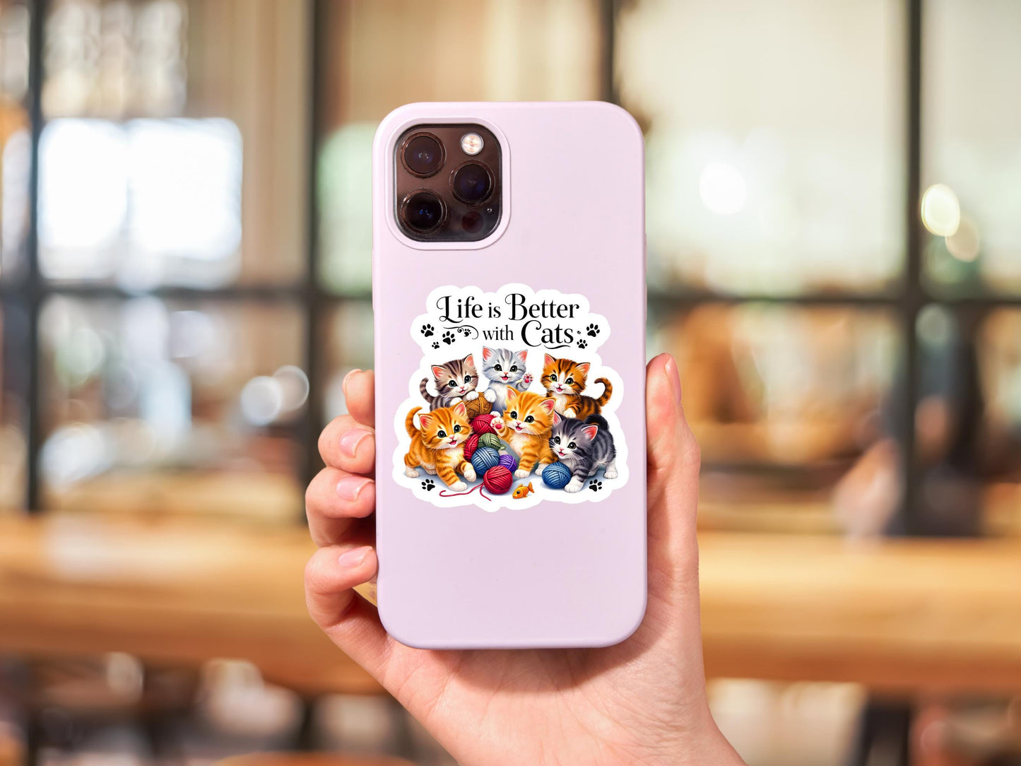 Life Is Better With Cats Sticker