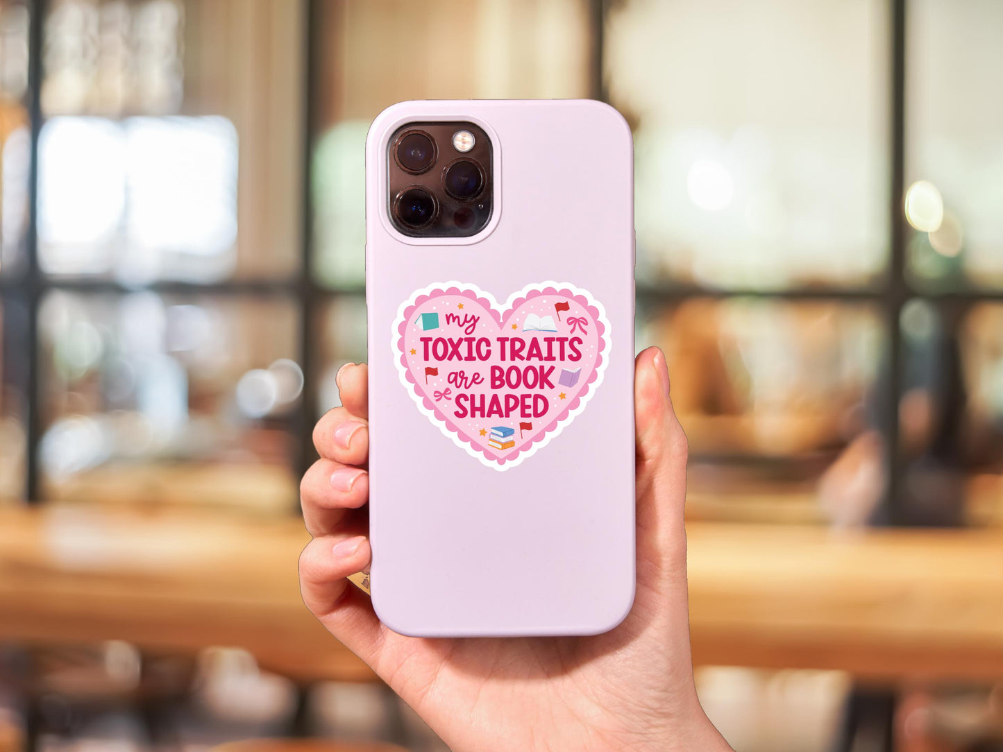 My Toxic Traits Are Book Shaped Heart Sticker