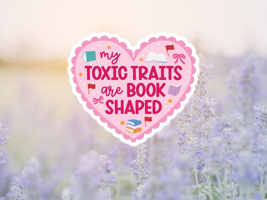 My Toxic Traits Are Book Shaped Heart Sticker
