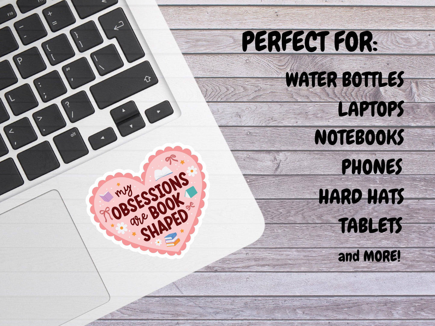My Obsessions Are Book Shaped Heart Sticker