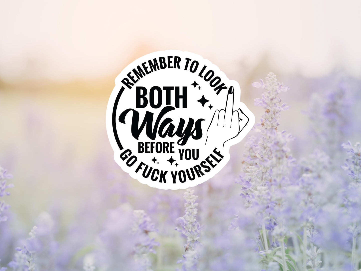 Remember To Look Both Ways Before You Go Fuck Yourself Sticker