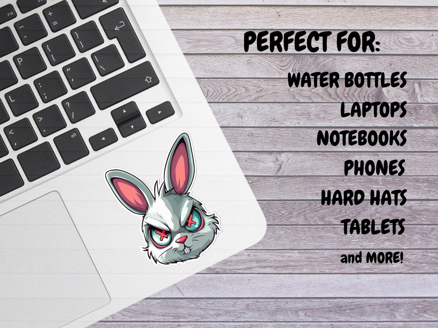 Angry White Bunny Sticker